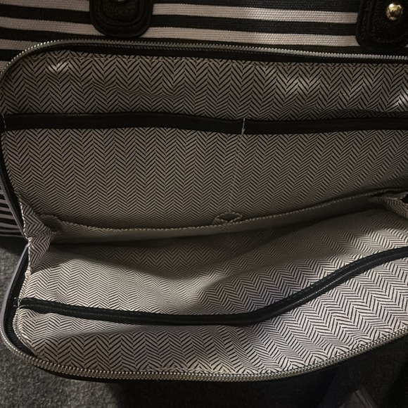 Steve Madden Black and White Laptop Bag with Stripes - Picture 4 of 4